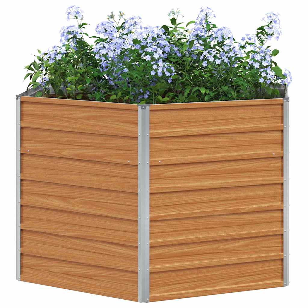 vidaXL Carré potager de jardin Marron clair 129 x 129 x 77 cm Acier galvanisé