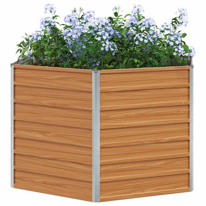 vidaXL Carré potager de jardin Marron clair 129 x 129 x 77 cm Acier galvanisé