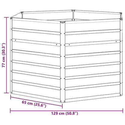 vidaXL Carré potager de jardin Marron clair 129 x 129 x 77 cm Acier galvanisé
