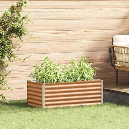 vidaXL Carré potager marron clair 98 x 50 x 36 cm Acier galvanisé
