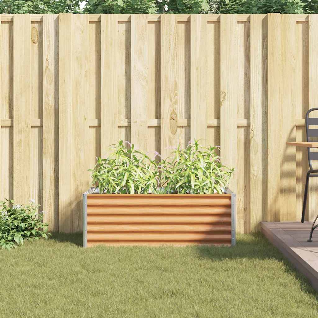 vidaXL Carré potager marron clair 98 x 50 x 36 cm Acier galvanisé