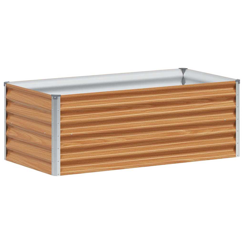 vidaXL Carré potager marron clair 98 x 50 x 36 cm Acier galvanisé