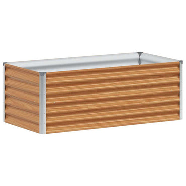 vidaXL Carré potager marron clair 98 x 50 x 36 cm Acier galvanisé