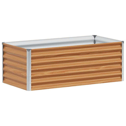 vidaXL Carré potager marron clair 98 x 50 x 36 cm Acier galvanisé
