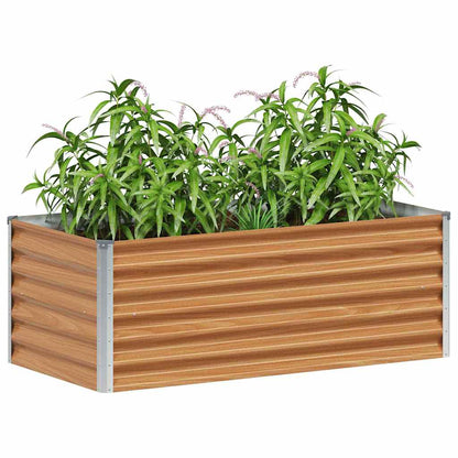 vidaXL Carré potager marron clair 98 x 50 x 36 cm Acier galvanisé