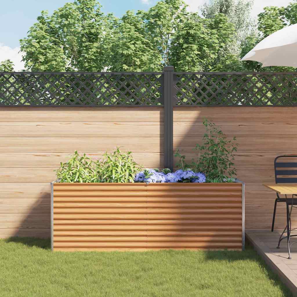 vidaXL Carré potager marron clair 195 x 50 x 68 cm Acier galvanisé