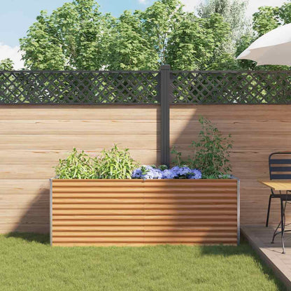vidaXL Carré potager marron clair 195 x 50 x 68 cm Acier galvanisé