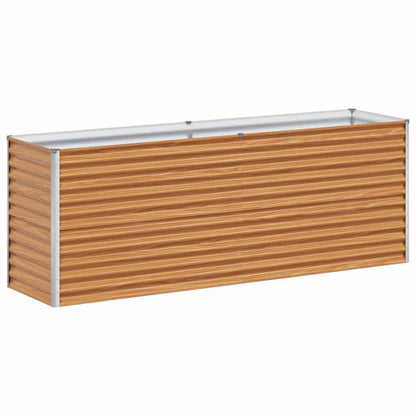 vidaXL Carré potager marron clair 195 x 50 x 68 cm Acier galvanisé