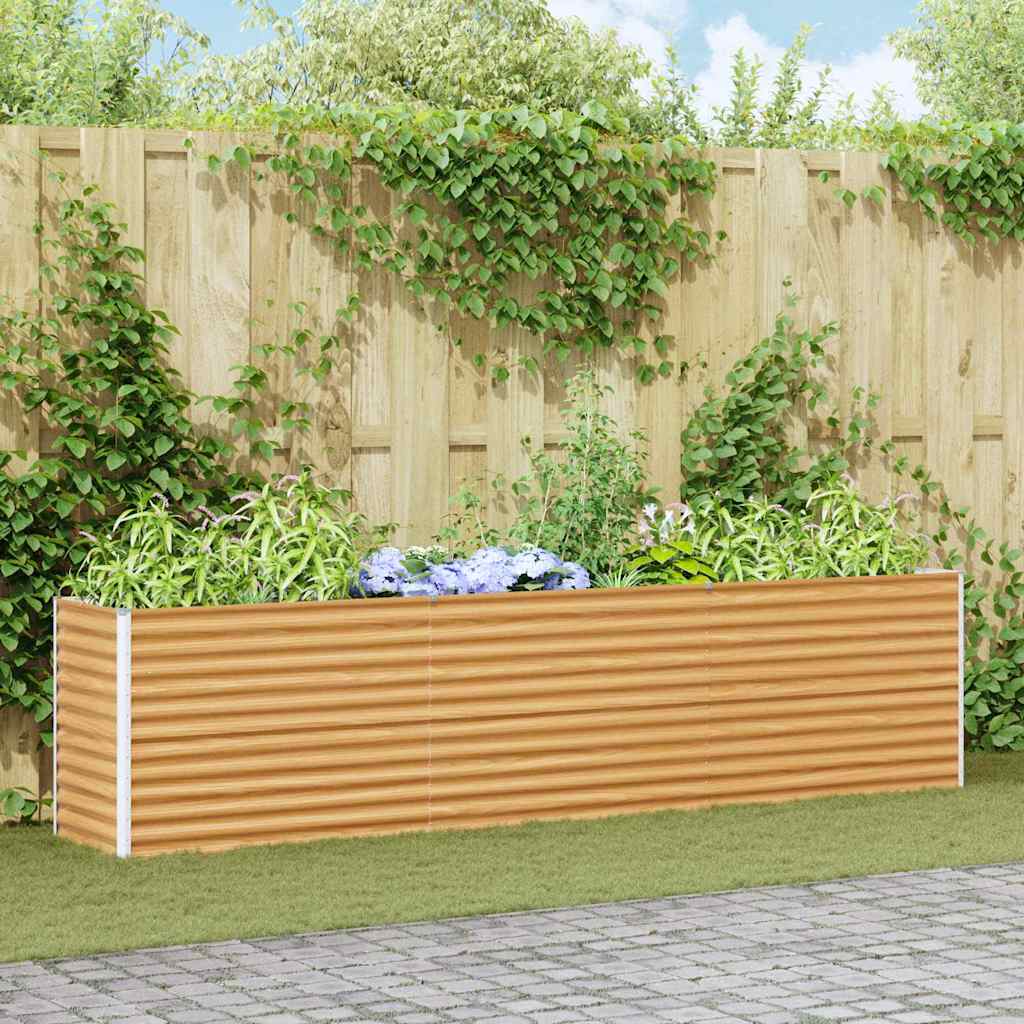 vidaXL Jardinière surélevée marron clair 290 x 50 x 68 cm Acier galvanisé
