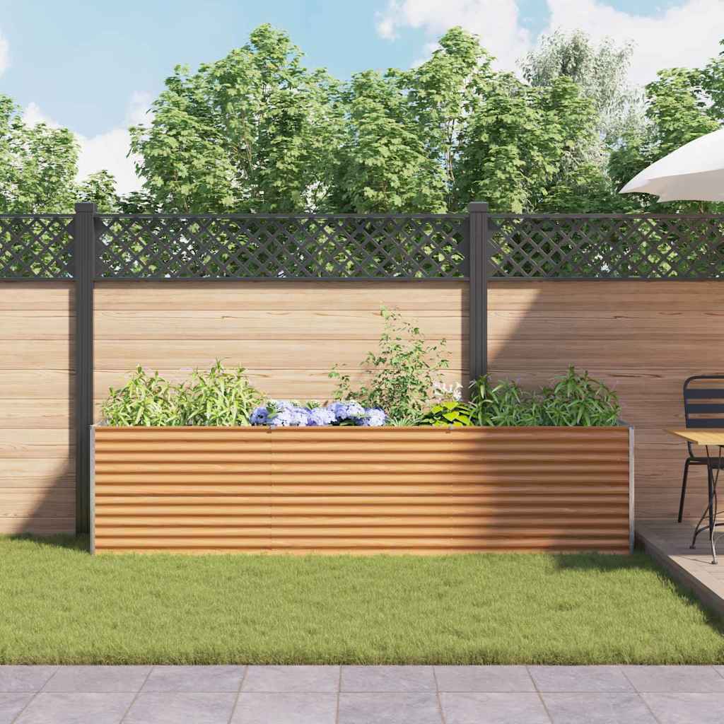 vidaXL Jardinière surélevée marron clair 290 x 50 x 68 cm Acier galvanisé
