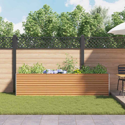 vidaXL Jardinière surélevée marron clair 290 x 50 x 68 cm Acier galvanisé