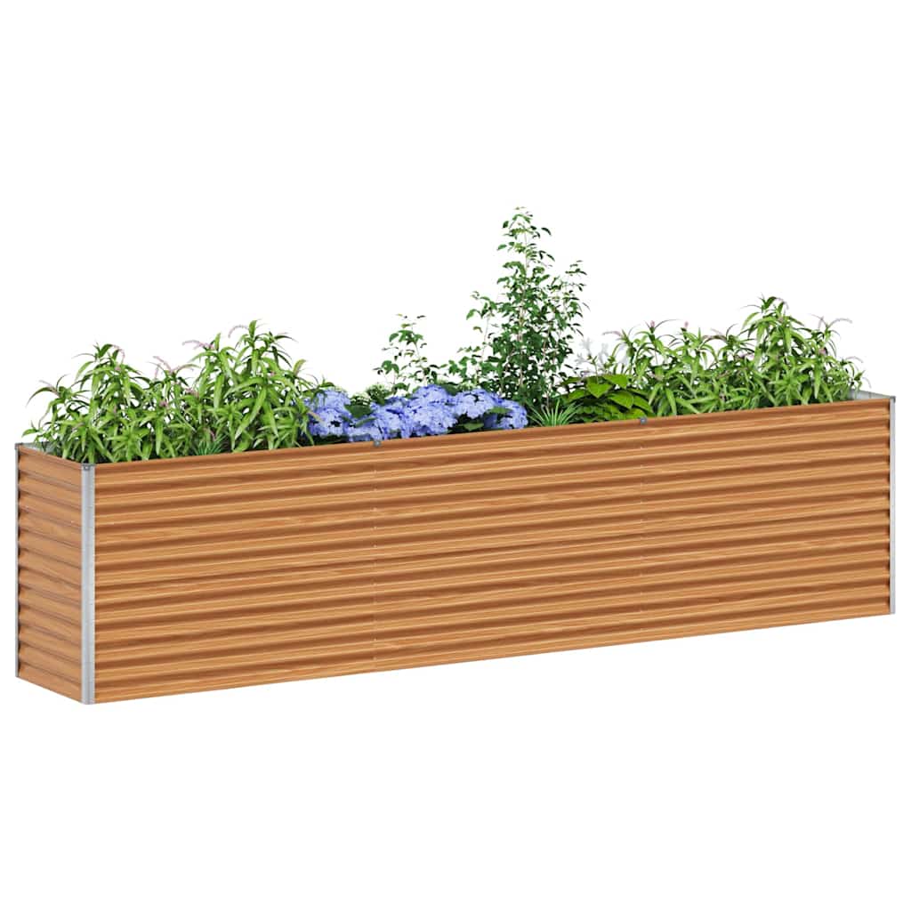 vidaXL Jardinière surélevée marron clair 290 x 50 x 68 cm Acier galvanisé