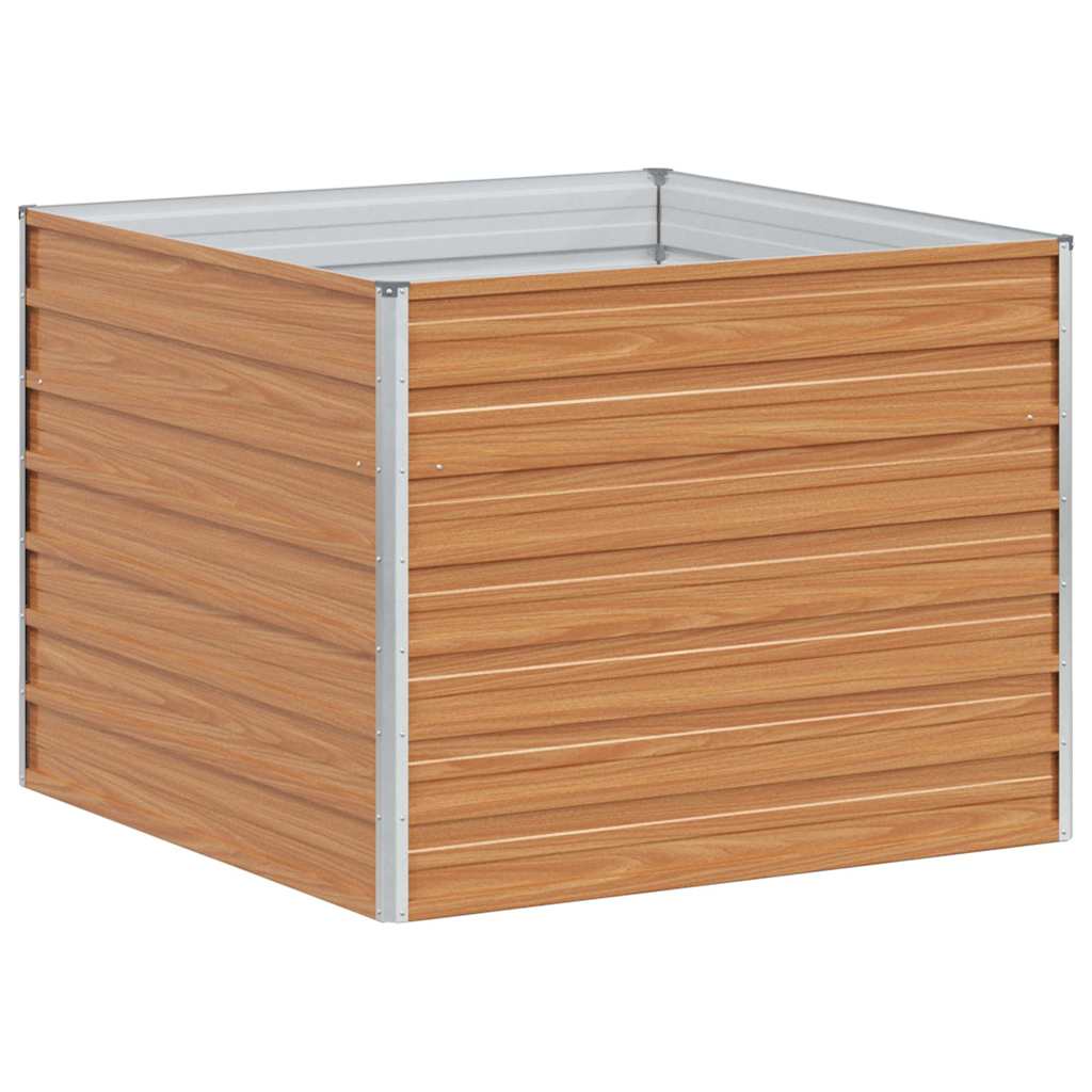vidaXL Hochbeet Hellbraun 100 x 100 x 77 cm Verzinkter Stahl
