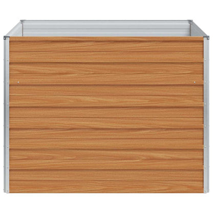 vidaXL Hochbeet Hellbraun 100 x 100 x 77 cm Verzinkter Stahl