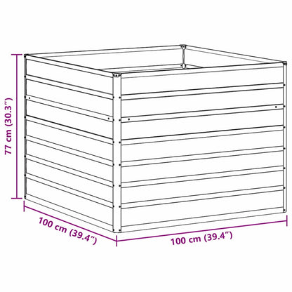vidaXL Hochbeet Hellbraun 100 x 100 x 77 cm Verzinkter Stahl