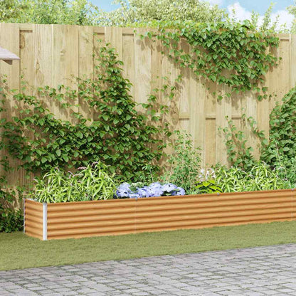 Hochbeet Hellbraun 582 x 50 x 36 cm Verzinkter Stahl