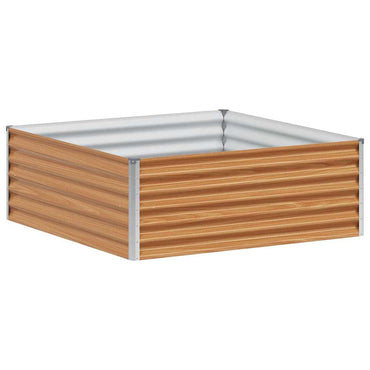 vidaXL Carré potager marron clair 98 x 100 x 36 cm Acier galvanisé