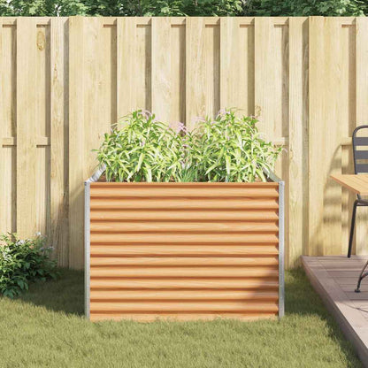 vidaXL Carré potager marron clair 98 x 100 x 68 cm acier galvanisé