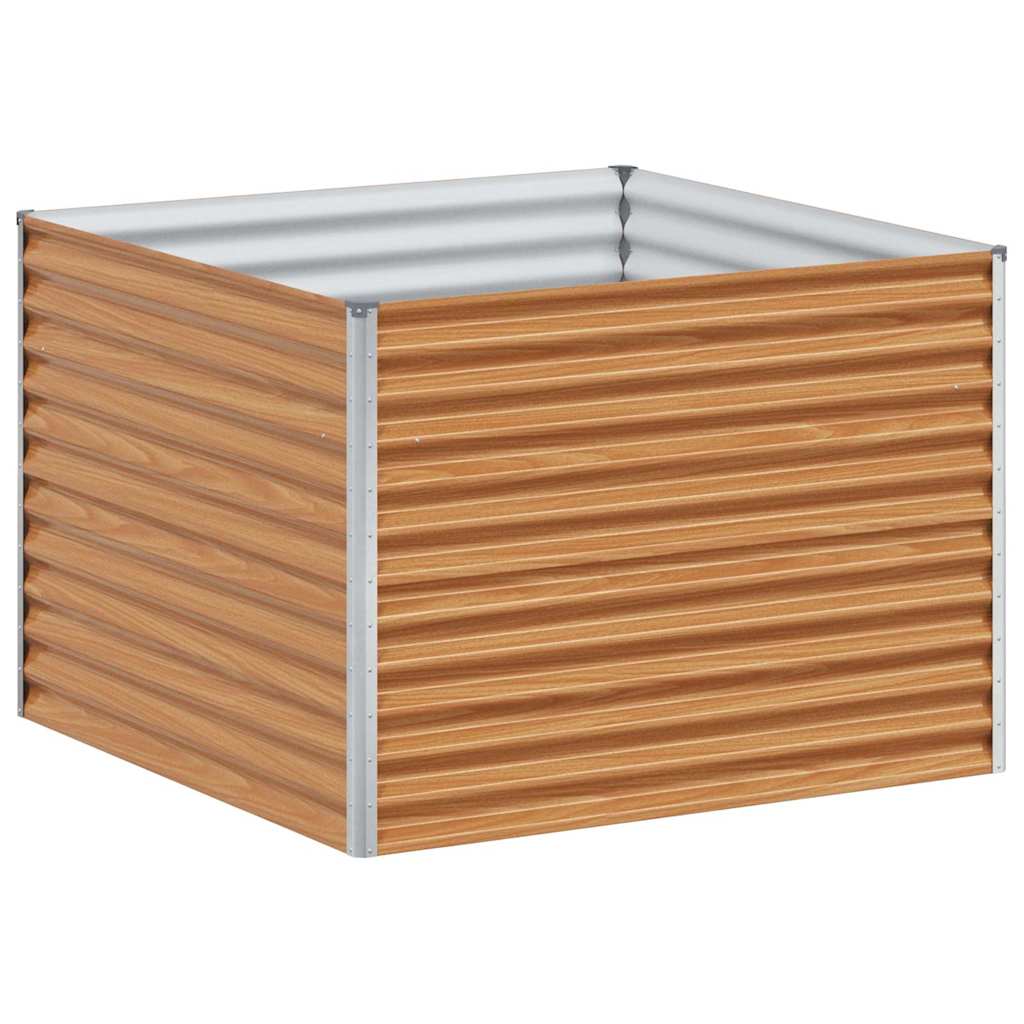 vidaXL Carré potager marron clair 98 x 100 x 68 cm acier galvanisé