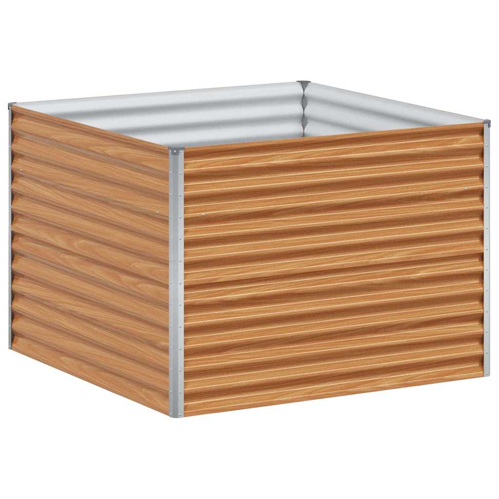 vidaXL Carré potager marron clair 98 x 100 x 68 cm acier galvanisé