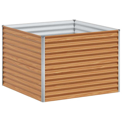 vidaXL Carré potager marron clair 98 x 100 x 68 cm acier galvanisé