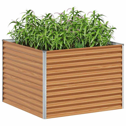 vidaXL Carré potager marron clair 98 x 100 x 68 cm acier galvanisé