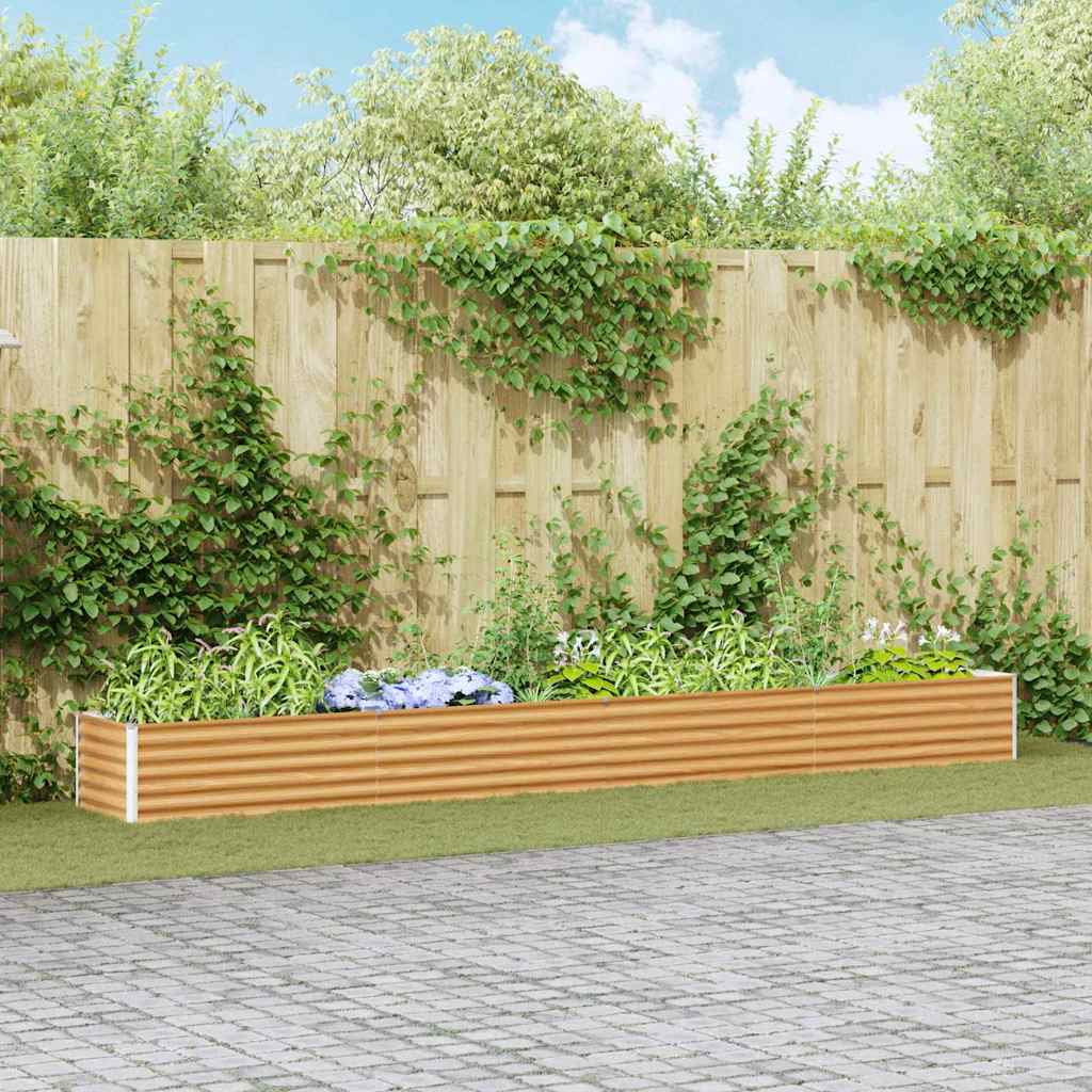 vidaXL Carré potager marron clair 390 x 50 x 36 cm Acier galvanisé