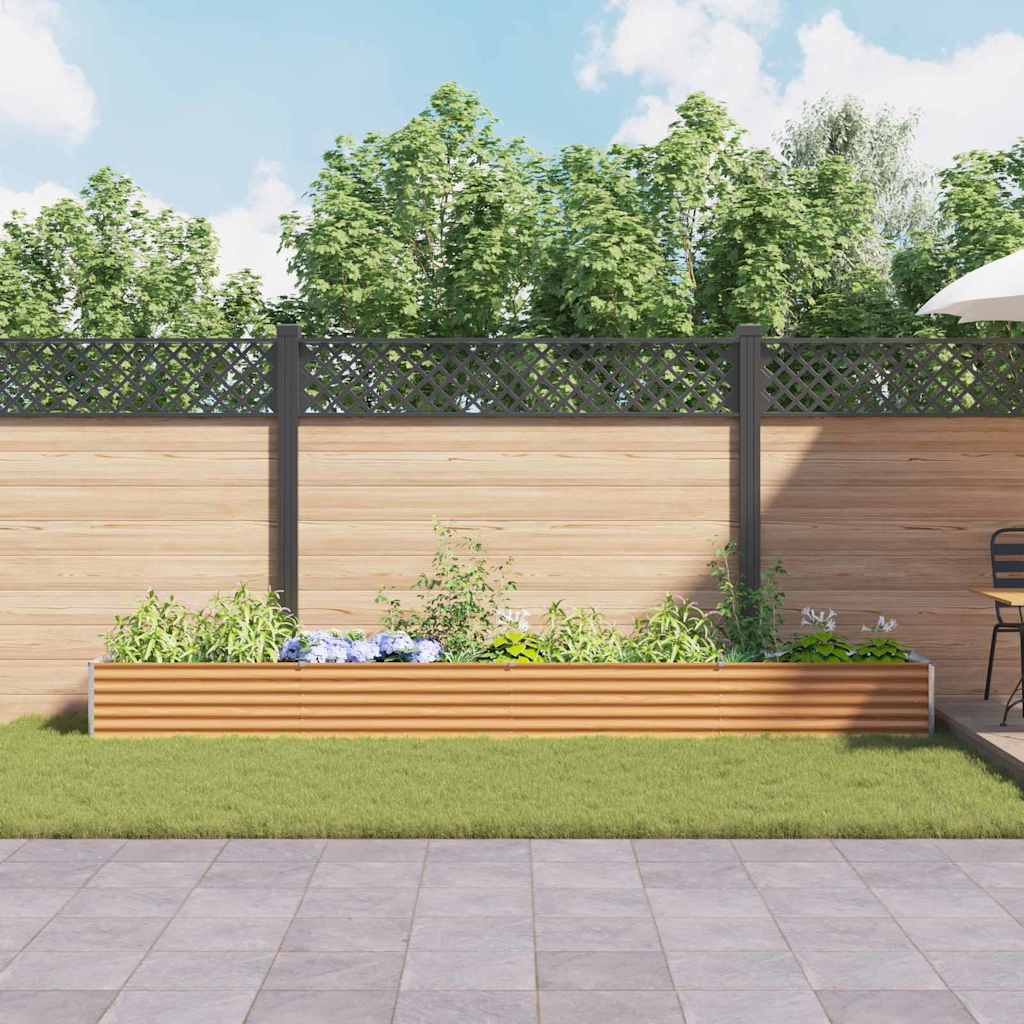vidaXL Carré potager marron clair 390 x 50 x 36 cm Acier galvanisé