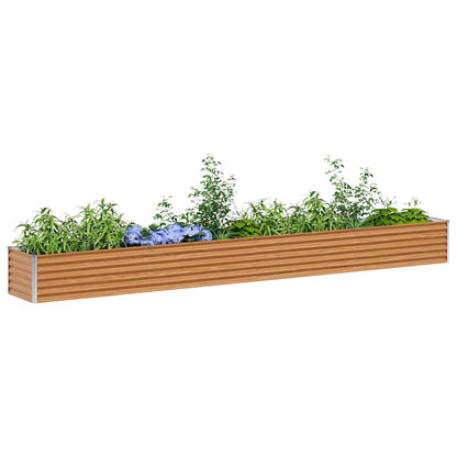 vidaXL Carré potager marron clair 390 x 50 x 36 cm Acier galvanisé