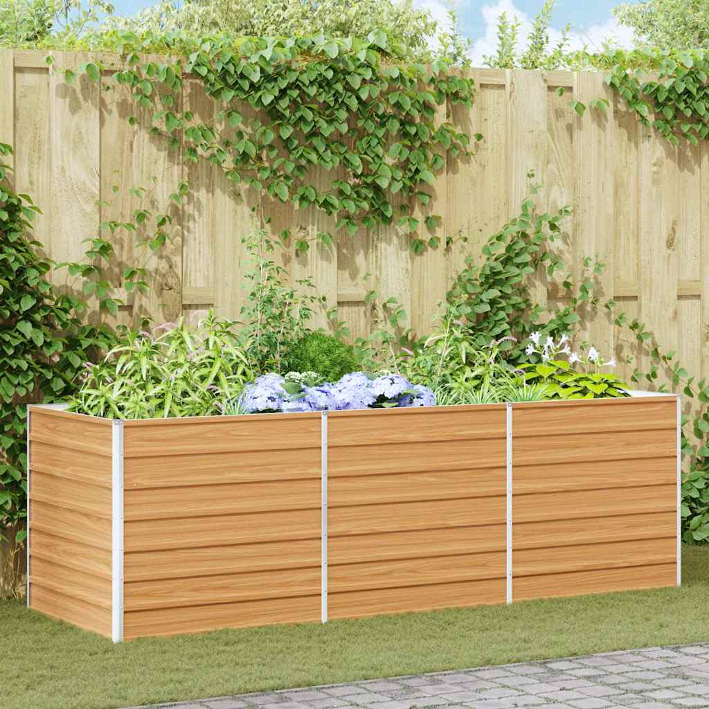 vidaXL Hochbeet Hellbraun 240 x 80 x 77 cm Verzinkter Stahl