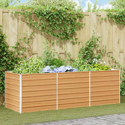 vidaXL Hochbeet Hellbraun 240 x 80 x 77 cm Verzinkter Stahl