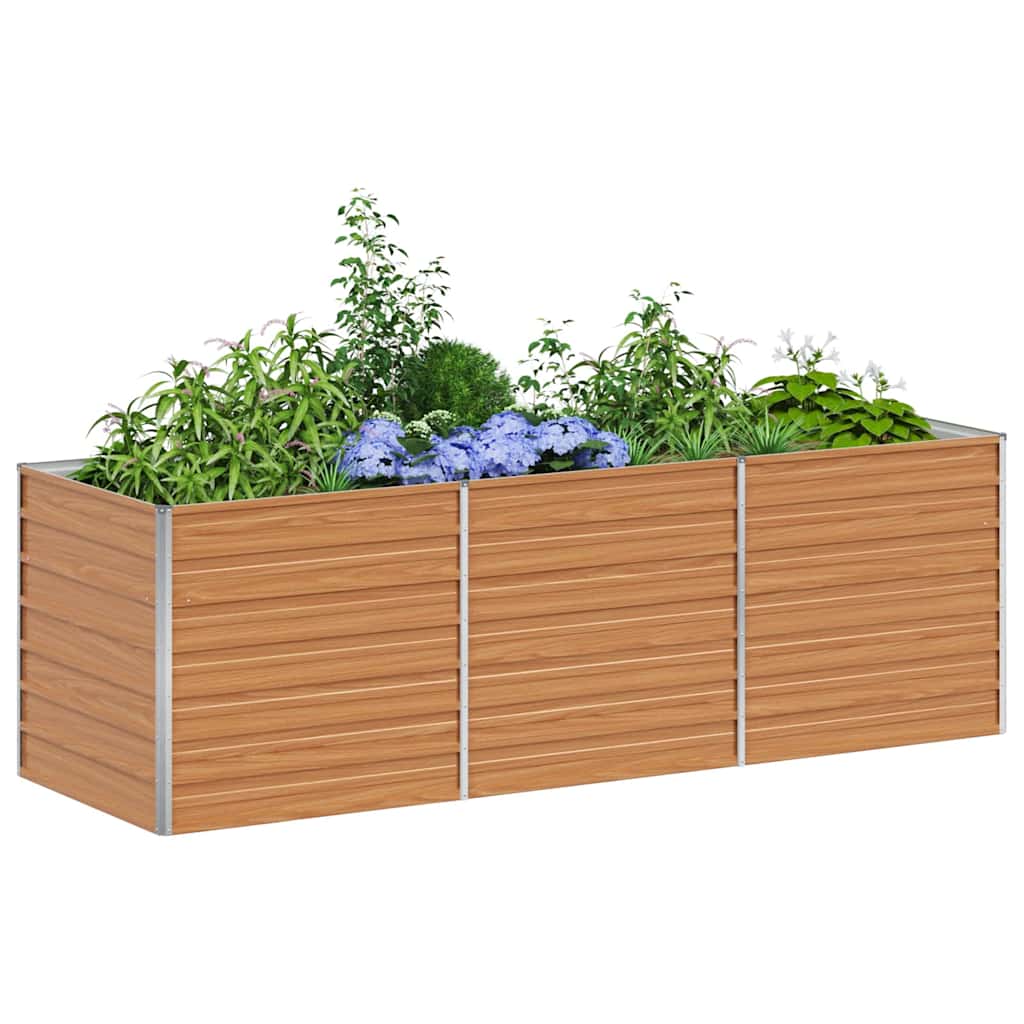 vidaXL Hochbeet Hellbraun 240 x 80 x 77 cm Verzinkter Stahl