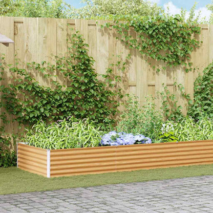 vidaXL Carré potager marron clair 970 x 100 x 36 cm Acier galvanisé