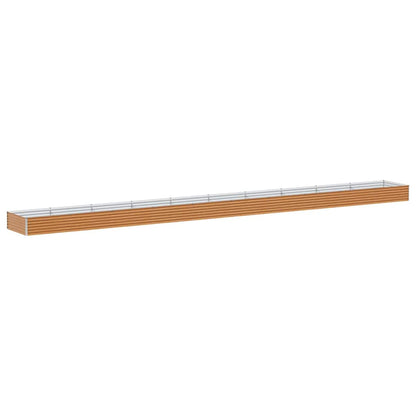 vidaXL Carré potager marron clair 970 x 100 x 36 cm Acier galvanisé