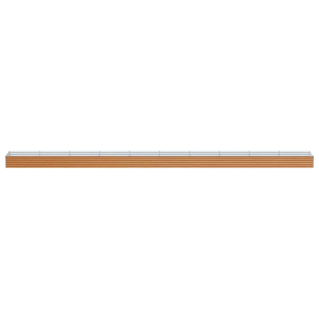 vidaXL Carré potager marron clair 970 x 100 x 36 cm Acier galvanisé