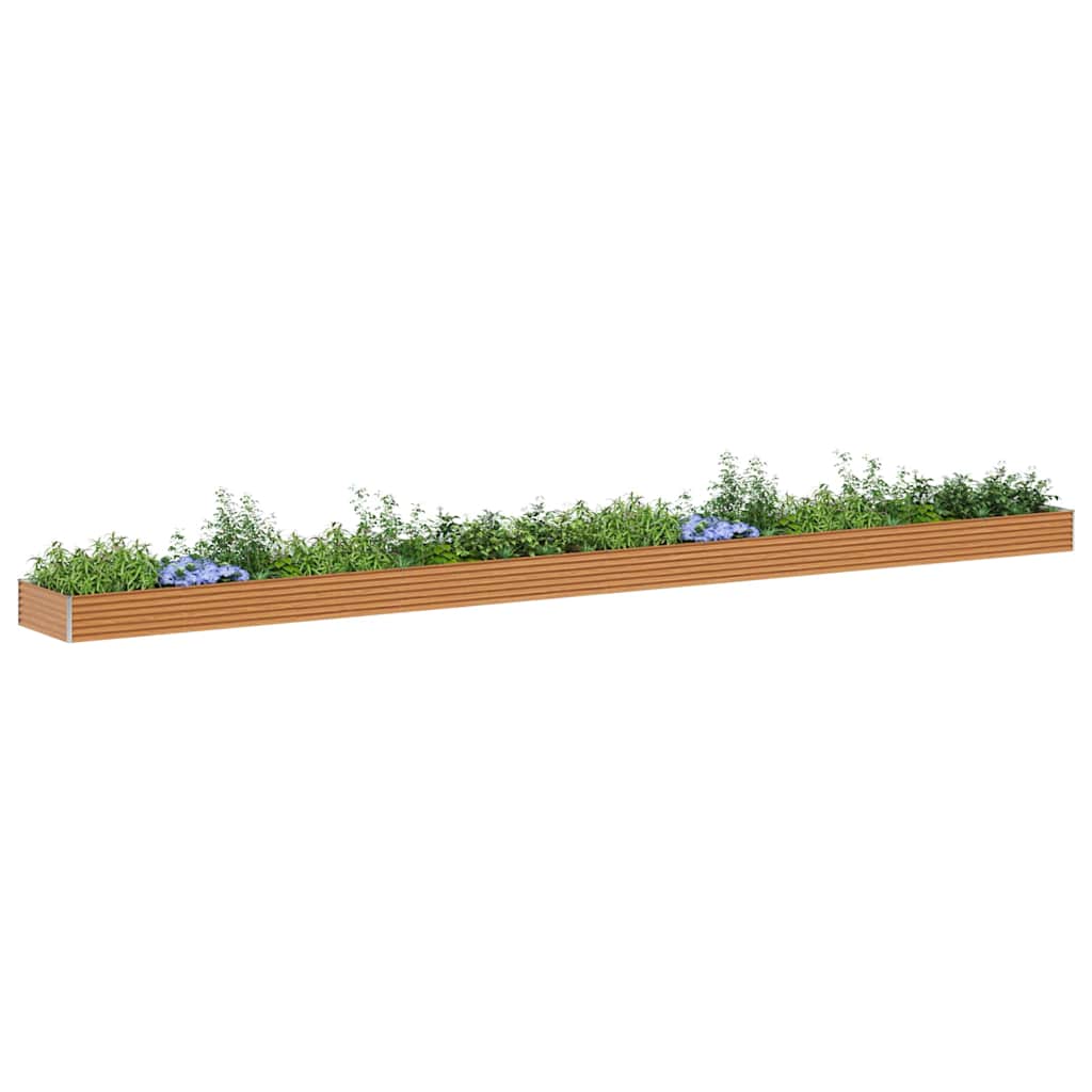 vidaXL Carré potager marron clair 970 x 100 x 36 cm Acier galvanisé