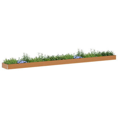 vidaXL Carré potager marron clair 970 x 100 x 36 cm Acier galvanisé