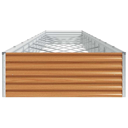 vidaXL Carré potager marron clair 970 x 100 x 36 cm Acier galvanisé
