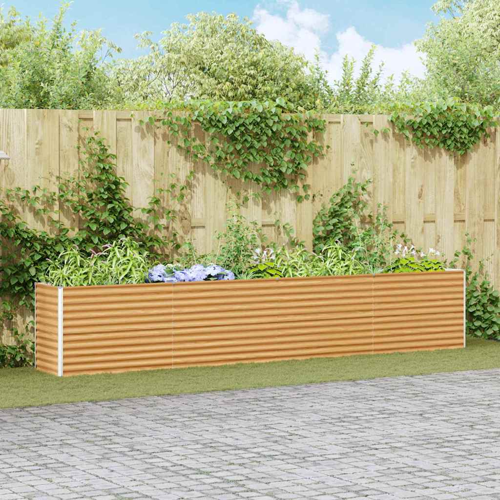 vidaXL Carré potager marron clair 390 x 50 x 68 cm Acier galvanisé