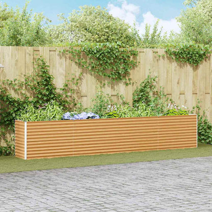 vidaXL Carré potager marron clair 390 x 50 x 68 cm Acier galvanisé