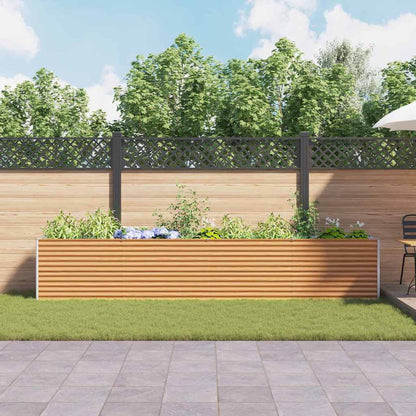 vidaXL Carré potager marron clair 390 x 50 x 68 cm Acier galvanisé