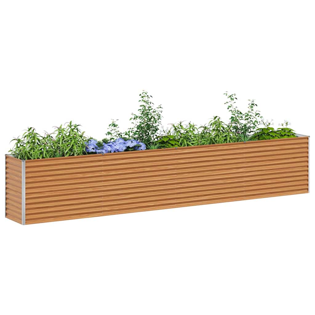 vidaXL Carré potager marron clair 390 x 50 x 68 cm Acier galvanisé