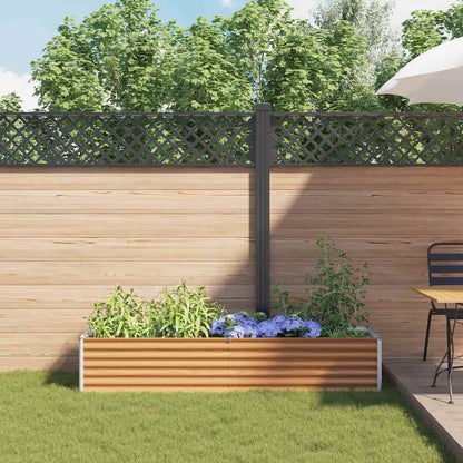 vidaXL Carré potager marron clair 195 x 50 x 36 cm Acier galvanisé