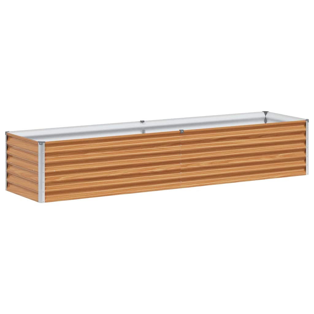 vidaXL Carré potager marron clair 195 x 50 x 36 cm Acier galvanisé