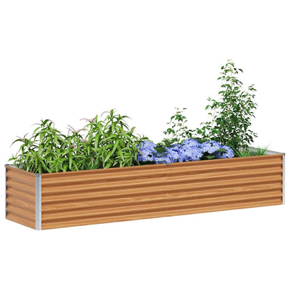 vidaXL Carré potager marron clair 195 x 50 x 36 cm Acier galvanisé