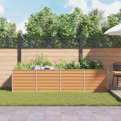 vidaXL Hochbeet Hellbraun 320 x 80 x 77 cm Verzinkter Stahl