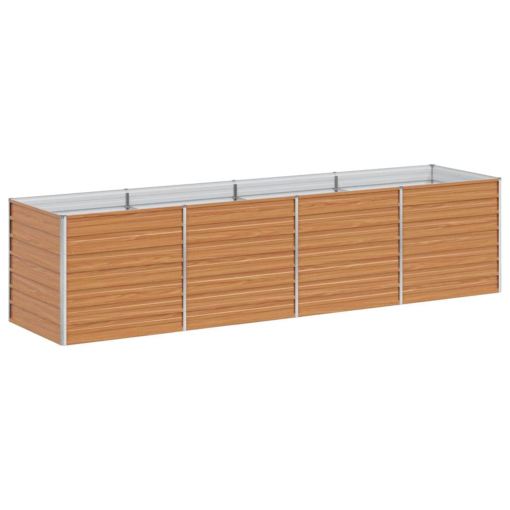 vidaXL Hochbeet Hellbraun 320 x 80 x 77 cm Verzinkter Stahl