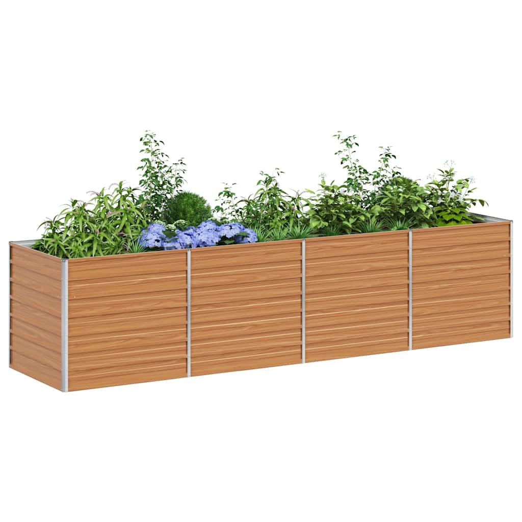 vidaXL Hochbeet Hellbraun 320 x 80 x 77 cm Verzinkter Stahl