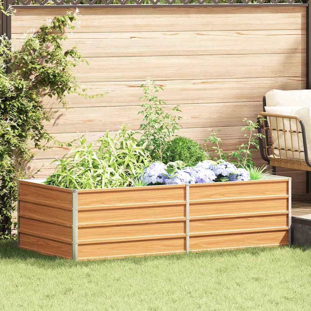 vidaXL Hochbeet Hellbraun 160 x 80 x 45 cm Verzinkter Stahl