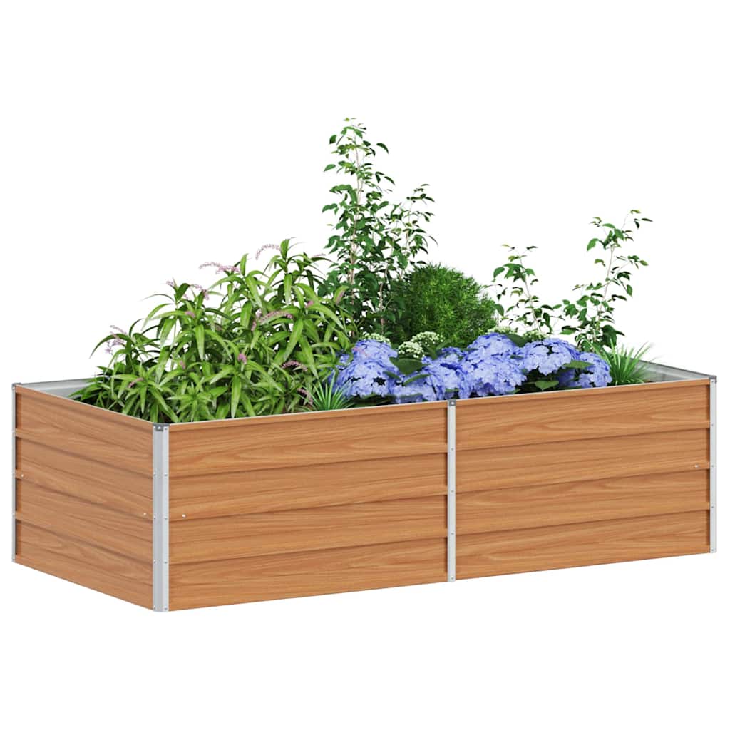 vidaXL Hochbeet Hellbraun 160 x 80 x 45 cm Verzinkter Stahl